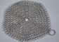 4&quot;*4&quot; Rectangle Chainmail Cast Iron Pan Scrubber For Clean Cookware , Food Grade